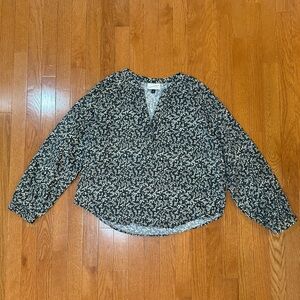 Universal Thread Corduroy Floral Womens Medium Cotton  Blouse Top Cottagecore